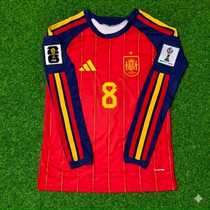 Spain World Cup 2026 Fabián Ruiz Peña #8 Home Long Sleeve Football Jersey