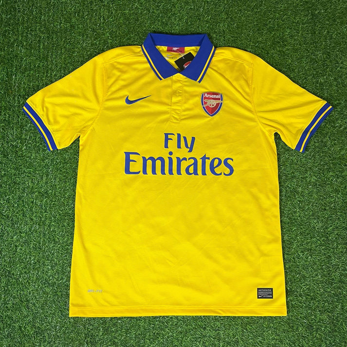 Arsenal 2013/2014 Yellow Retro Football Jersey Kit