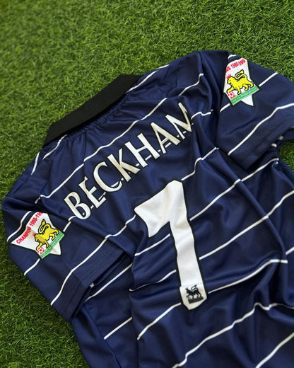 David Beckham Manchester United 1999-2000 Night Blue Retro Football Jersey