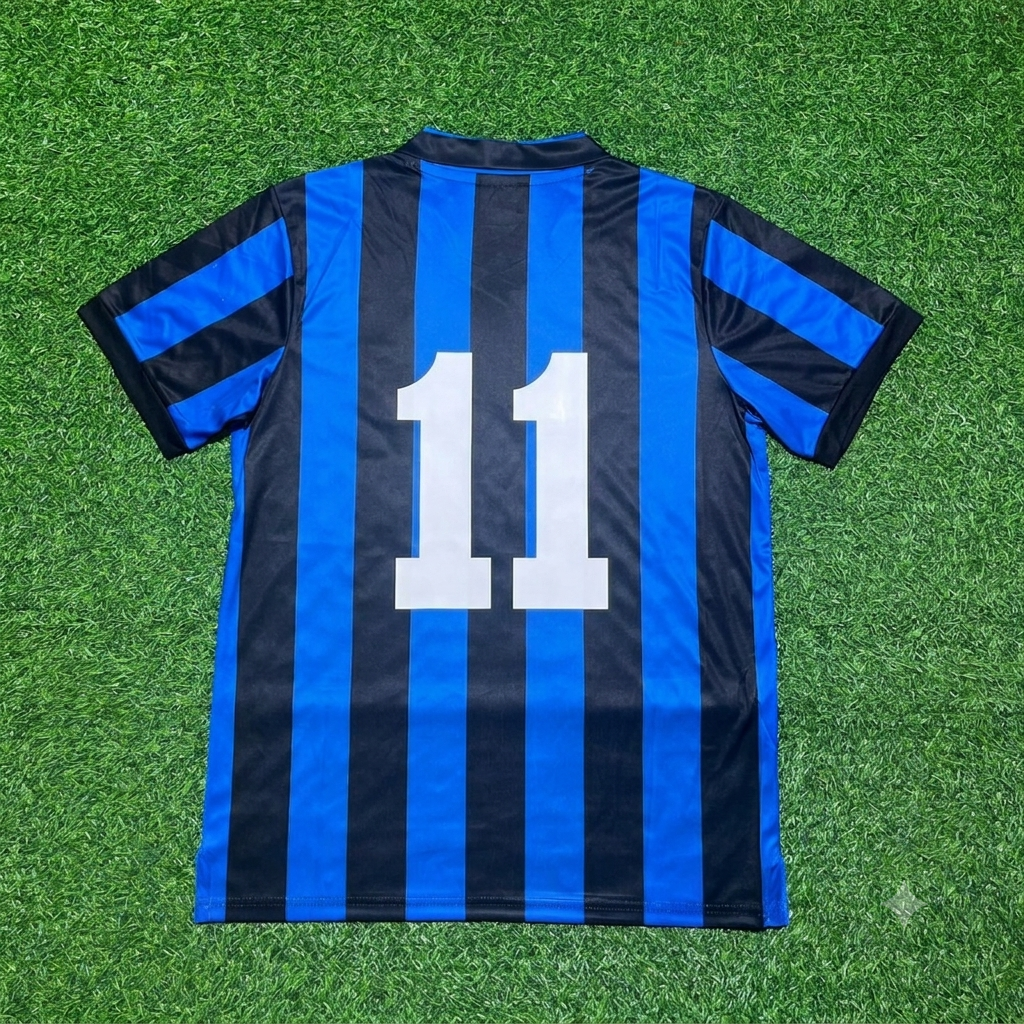 Karl-Heinz Rummenigge Inter Commemorative Retro Home Football Jersey Kit