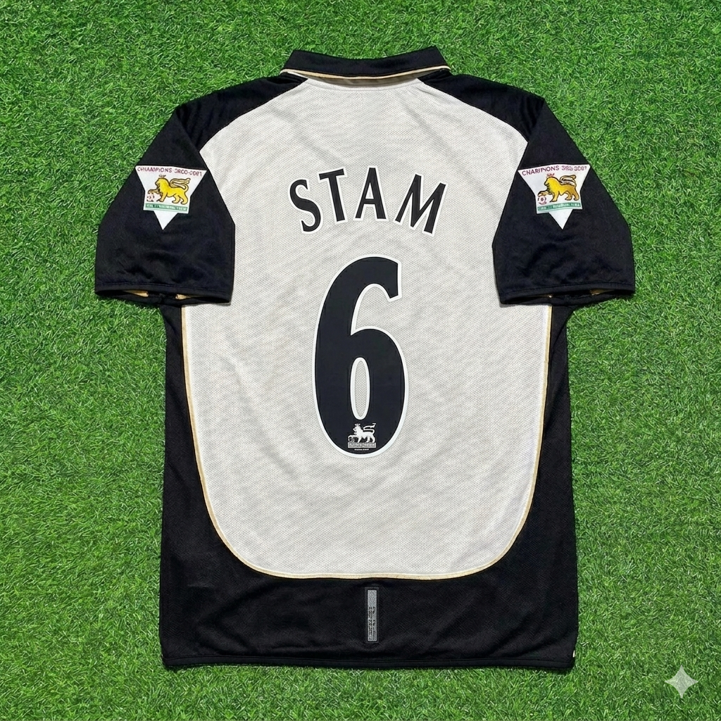 Jaap Stam #6 Manchester United 2001-2002 Reversible Retro Football Jersey