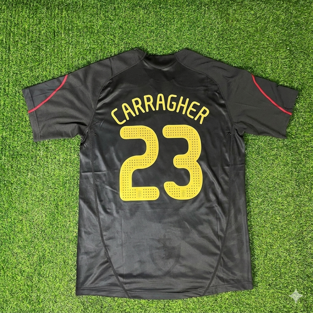Jamie Carragher Liverpool 2009/10 Black Retro Football Jersey Kit