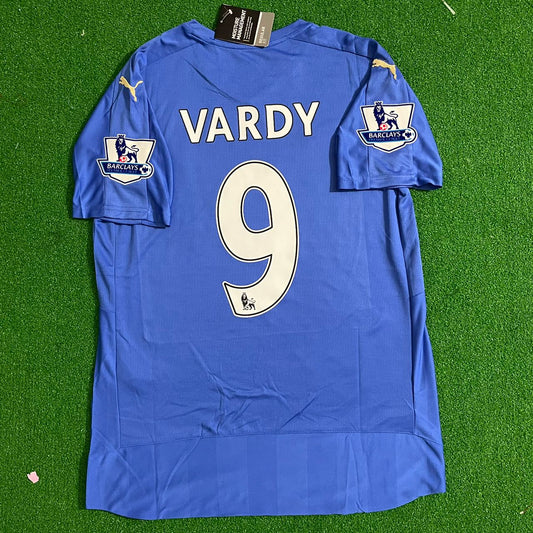 9 Jamie Vardy - Leicester City 2016/17 Premier League Retro Kit Jersey Maillot Trikot Soccer Kit