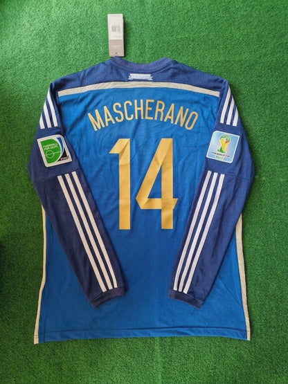 Javier Mascherano Argentina 2014 World Cup Retro Football Jersey Paradise Edition