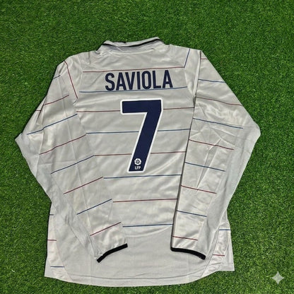 Javier Saviola #7 Barcelona 2003 2004 Away Long Sleeve Retro Football Jersey Collection