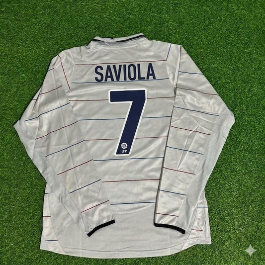 Javier Saviola #7 Barcelona 2003 2004 Away Long Sleeve Retro Football Jersey Collection