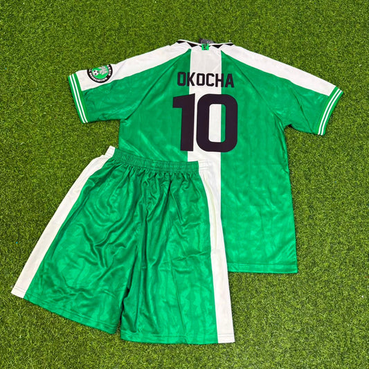 Jay Jay Okocha 10 Nigeria 1994 1996 Retro Kids Football Jersey