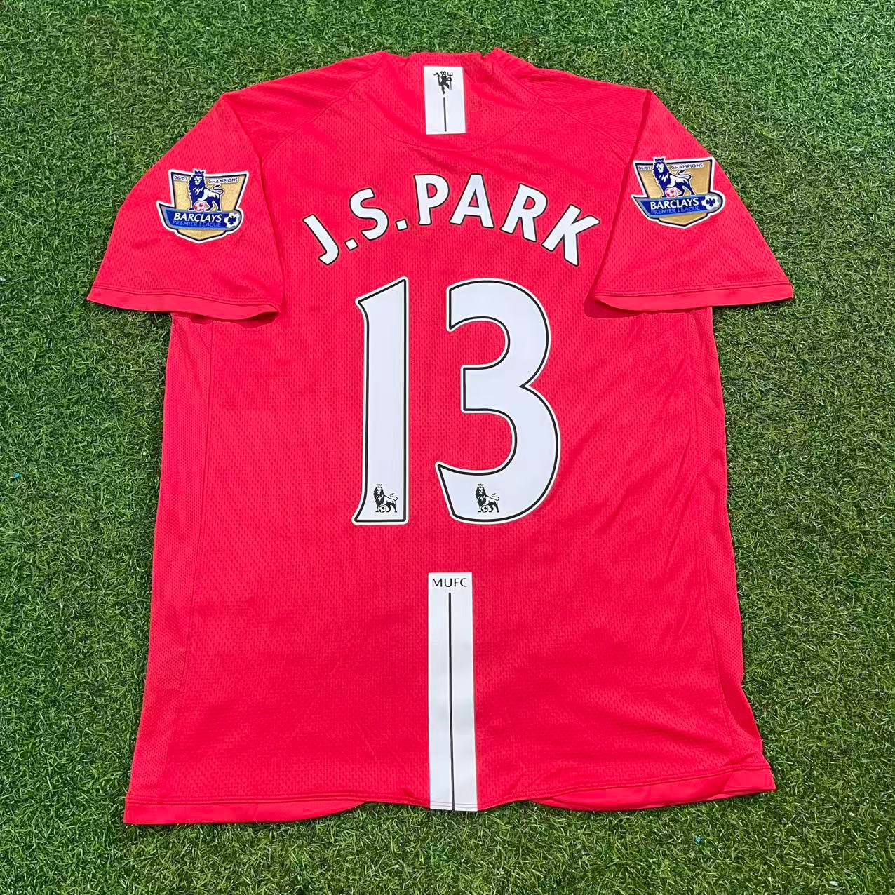 Ji-sung Park Manchester United 2007 2008 EPL Retro Red Football Jersey
