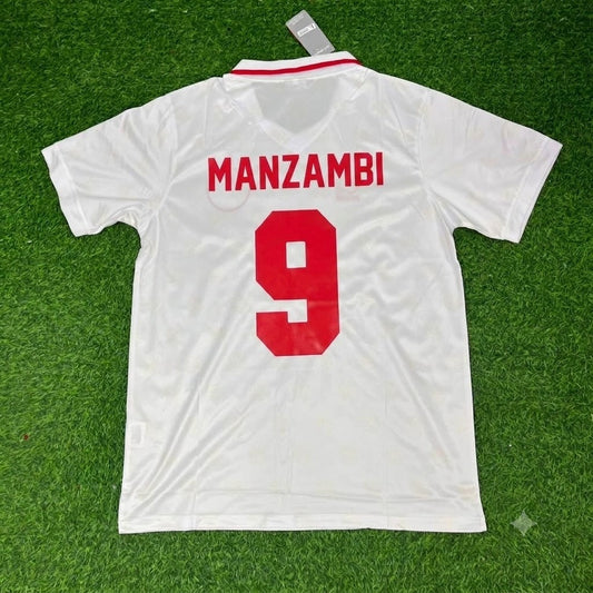 Johan Manzambi Switzerland White Retro Football Jersey Kit