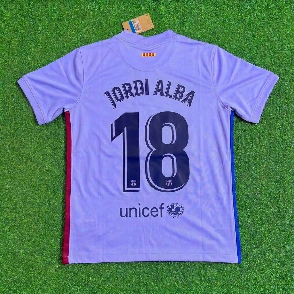 Jordi Alba #18 Barcelona 2021 22 Season Retro Football Jersey