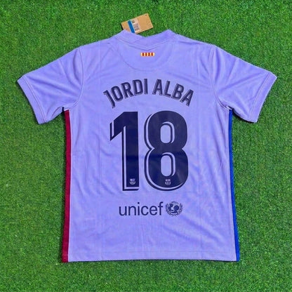 Jordi Alba #18 Barcelona 2021 22 Season Retro Football Jersey