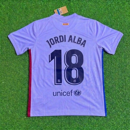 Jordi Alba #18 Barcelona 2021 22 Season Retro Football Jersey