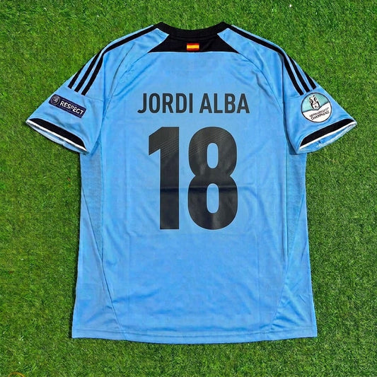Jordi Alba Spain EURO 2012 Final Retro Football Jersey