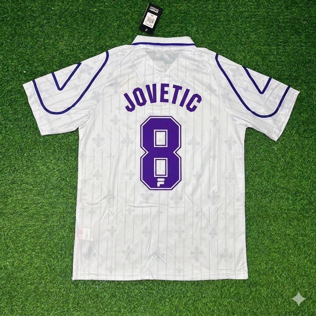 Stevan Jovetic Fiorentina White Retro Football Jersey Kit
