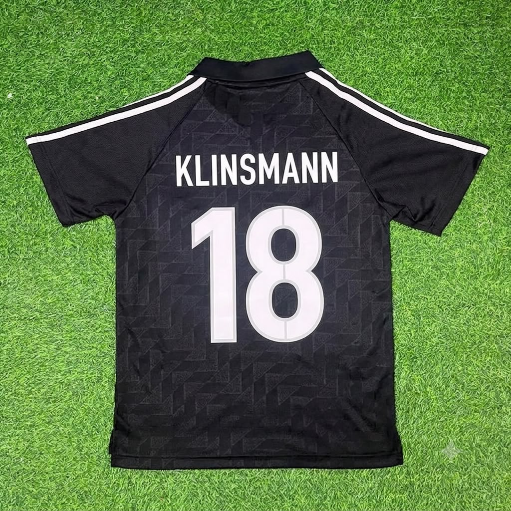 Jürgen Klinsmann Germany Deutschland Schwarzes Retro Fußballtrikot Jersey