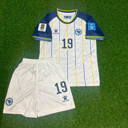Bosnia and Herzegovina World Cup 2026 Kerim Alajbegović White Kids Kit Football Jersey