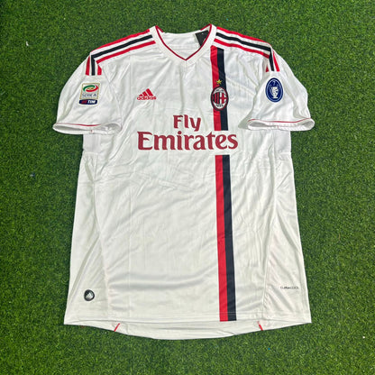 Kevin-Prince #70 Boateng Milan 2011-2012 White Away Retro Football Jersey Kit