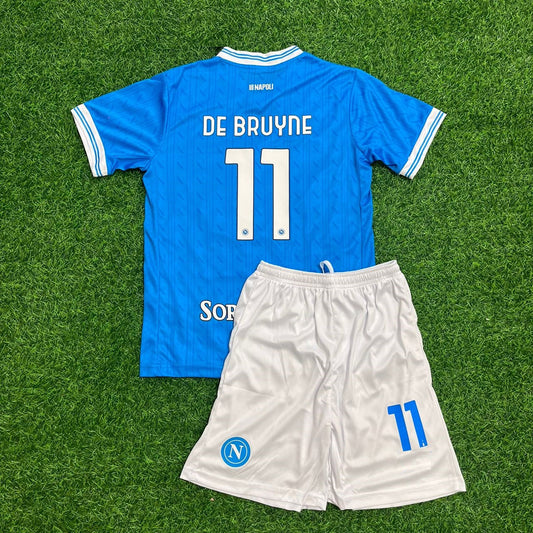 Kevin de Bruyne Napoli Home Home Blue New Football Jersey Kit Kinder