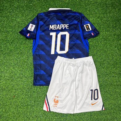 France World Cup 2026 Kylian Mbappé Blue Kids Football Jersey