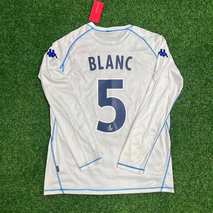 Auxerre Laurent Blanc Commemorative White Long Sleeve Retro Football Jersey