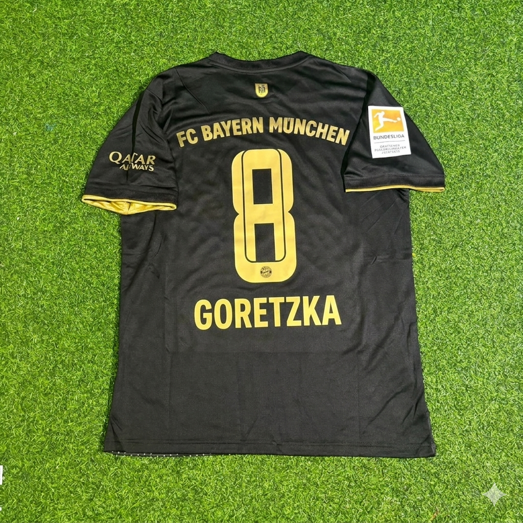Leon Goretzka Bayern Munich 2021-2022 Away Football Jersey Kit