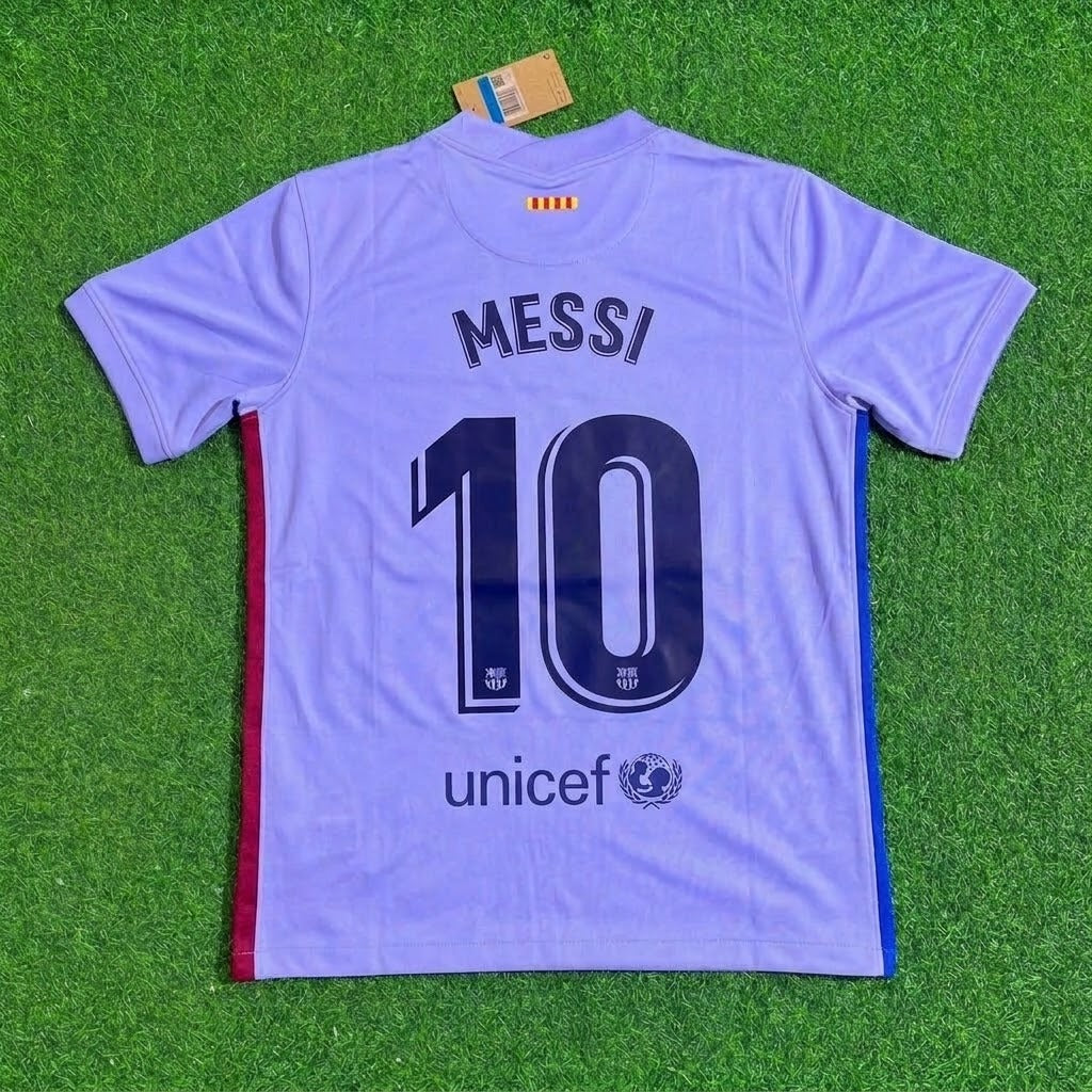 Lionel Messi #10 Barcelona 2021 22 Season Retro Football Jersey