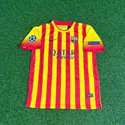 Lionel Messi 10 - Barcelona 2013/2014 Yellow Red Retro Football Jersey