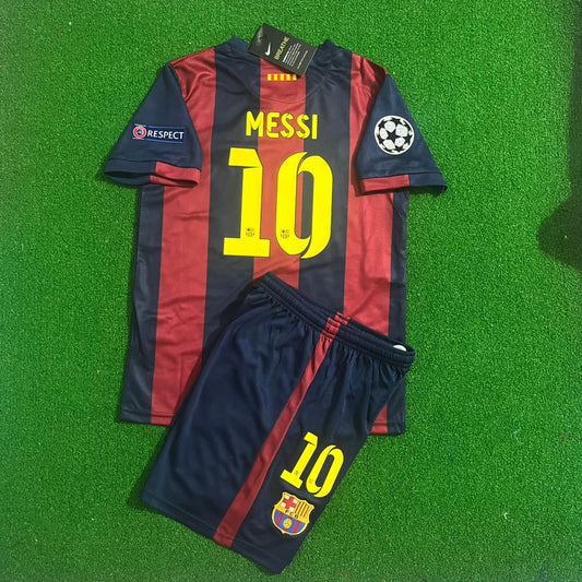 Lionel Messi Barcelona 14/15 Home Kids Football Jersey Kit for Children
