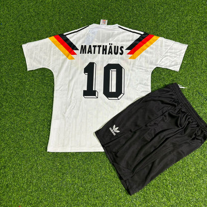 Germany World Cup 1990 Lothar Matthäus 10 - Deutschland Retro Kids Football Jersey - Deutschland Retro Kinder WM 1990