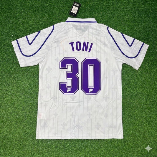 Luca Toni Fiorentina White Retro Football Jersey Kit