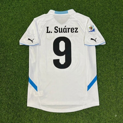 Luis Suarez Uruguay 2010 World Cup White Retro Football Jersey Paradise Edition