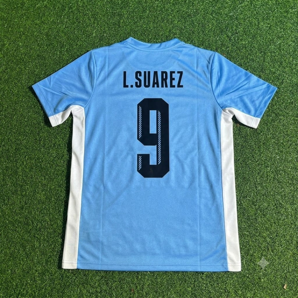 Luis Suarez #9 Uruguay World Cup Special Edition Blue Football Jersey Kit