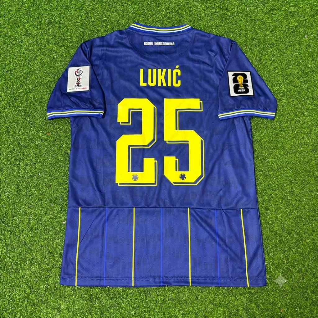 Bosnien und Herzegowina Weltmeisterschaft 2026 Jovo Lukic Blaues Fußballtrikot
