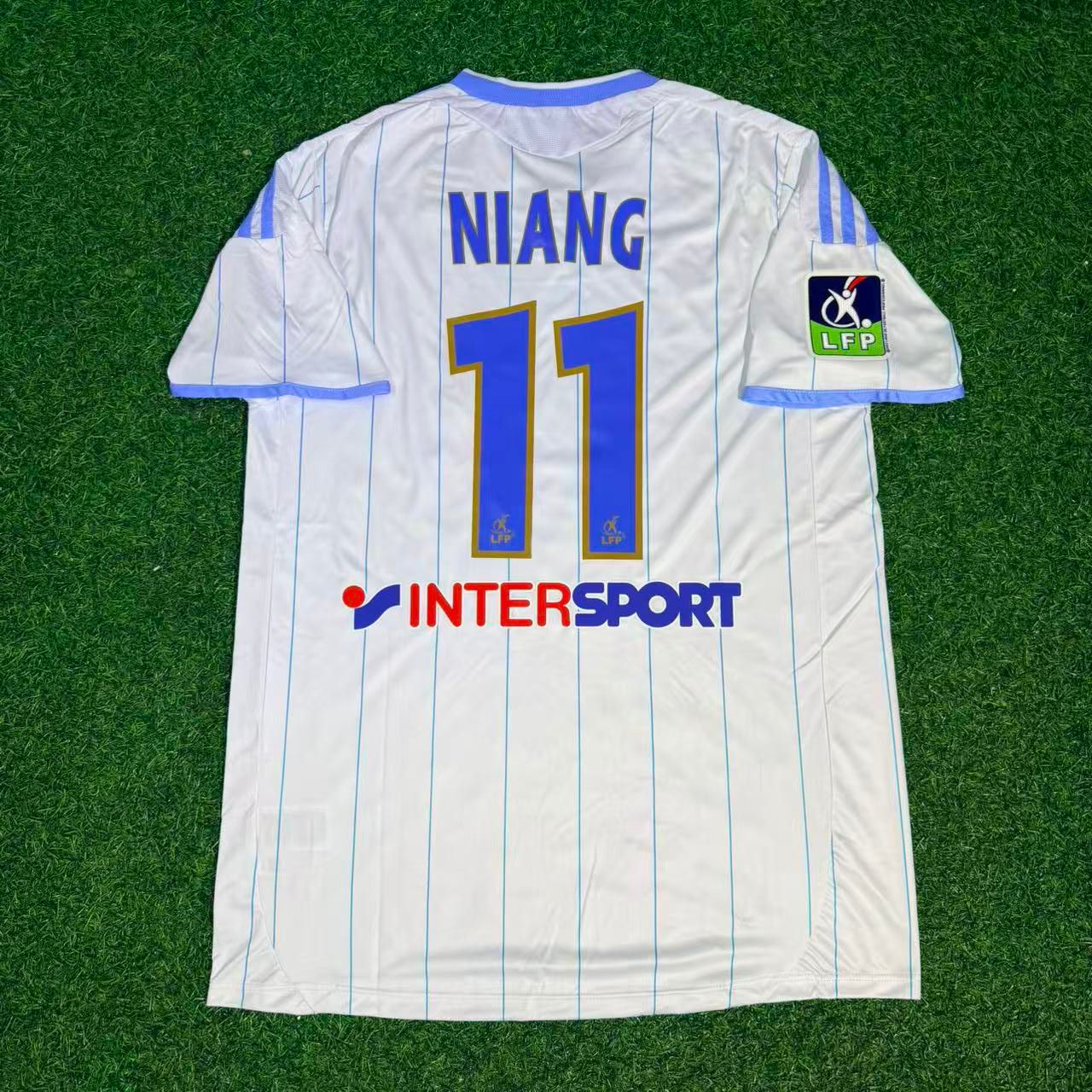 Mamadou Niang 11 Olympique Marseille 2010 White Retro Football Jersey Kit