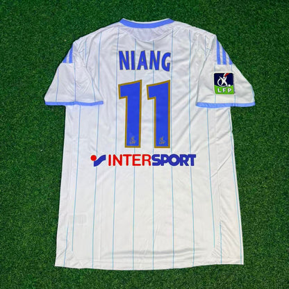Mamadou Niang 11 Olympique Marseille 2010 White Retro Football Jersey Kit