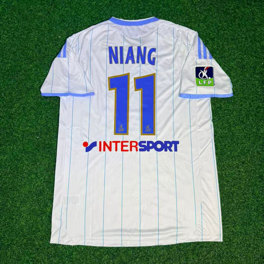 Mamadou Niang 11 Olympique Marseille 2010 White Retro Football Jersey Kit