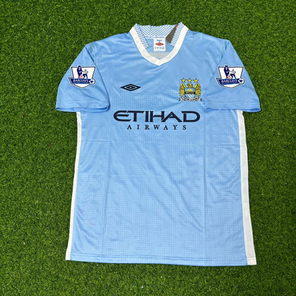 Mario Balotelli 45 Manchester City 2011/12 Home Kit Blue Retro Football Jersey