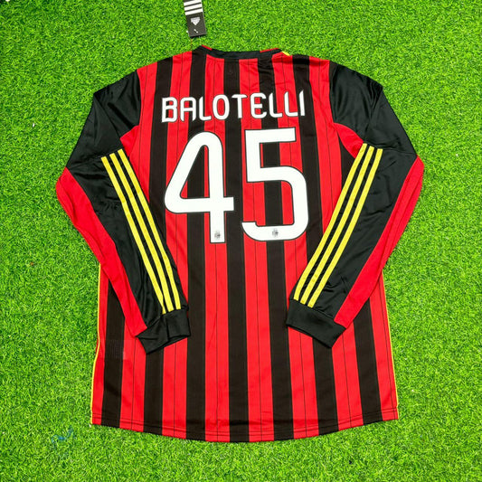 Mario Balotelli AC Milan 2013/14 Long Sleeve Home Retro Football Jersey Collection