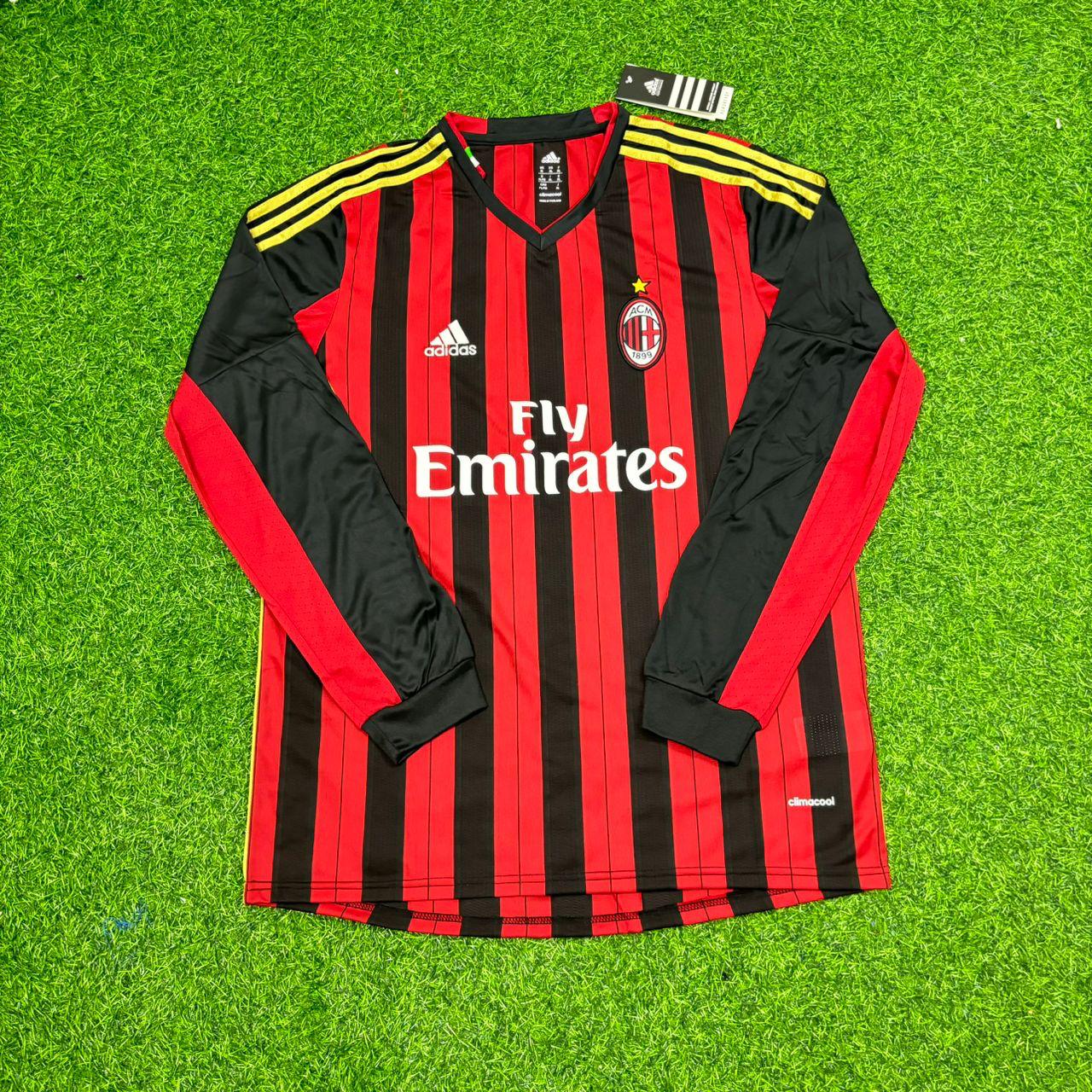 Mario Balotelli AC Milan 2013/14 Long Sleeve Home Retro Football Jersey Collection