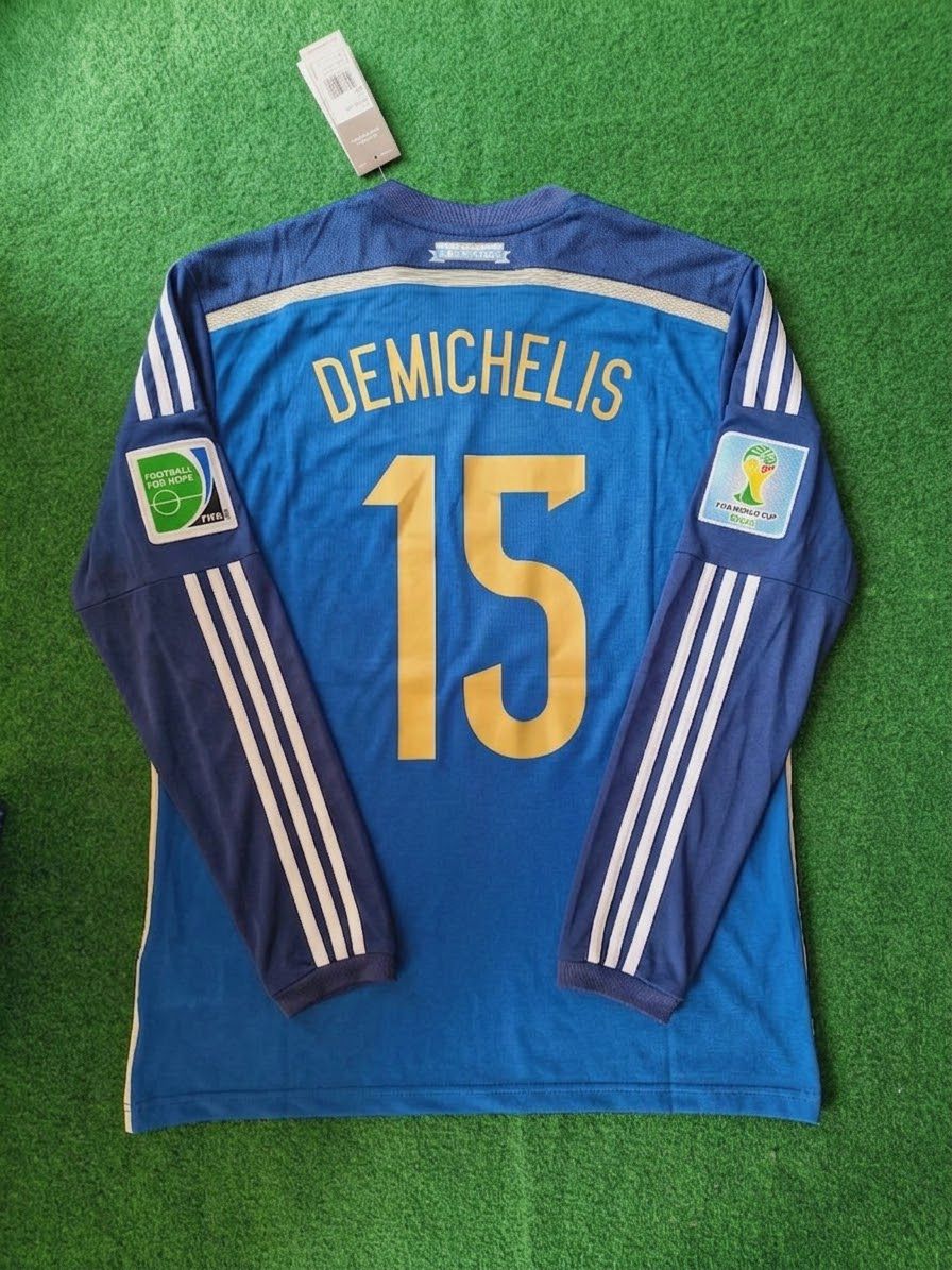 Martin Demichelis Argentina 2014 World Cup Retro Football Jersey Paradise Edition