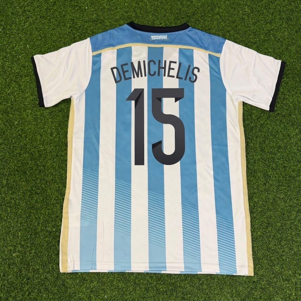 Martin Demichelis Argentina 2014 World Cup Home Retro Football Jersey