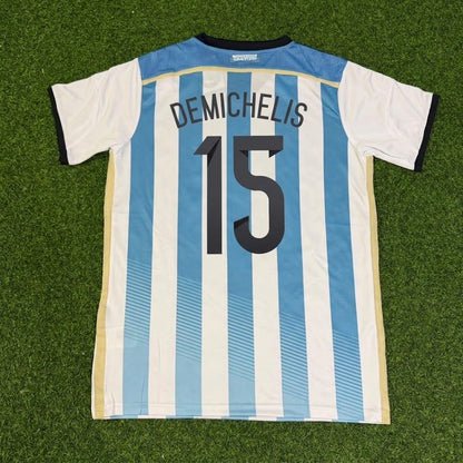 Martin Demichelis Argentina 2014 World Cup Home Retro Football Jersey