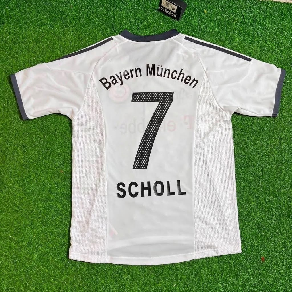 Bayern Munich 2002-2004 Mehmet Scholl Away White Retro Football Jersey
