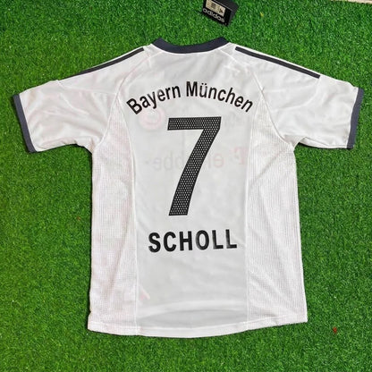 Bayern Munich 2002-2004 Mehmet Scholl Away White Retro Football Jersey