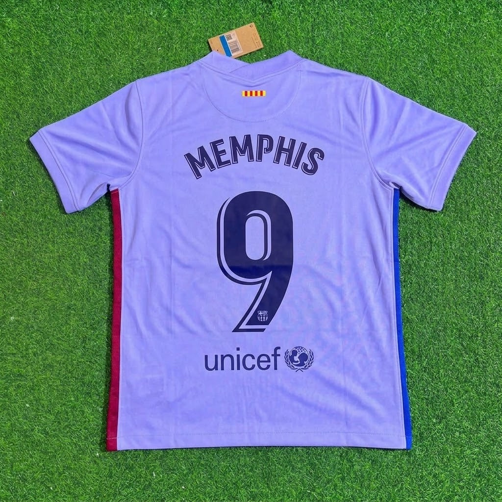 Memphis Depay #9 Barcelona 2021 22 Season Retro Football Jersey