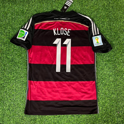 Germany World Cup 2014 Miroslav Klose Deutschland Black Red Retro Football Jersey