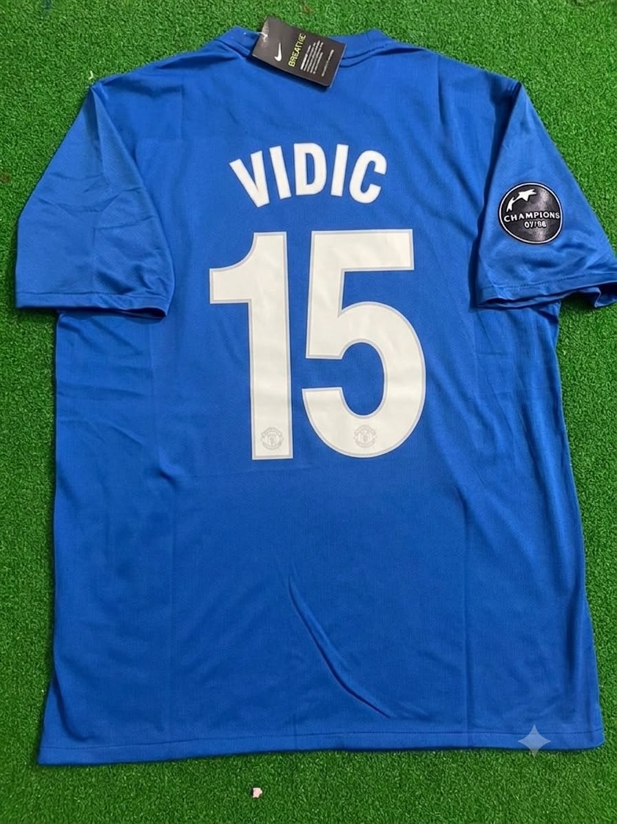 Nemanja Vidic Manchester United 2008 Champions League Retro Football Jersey