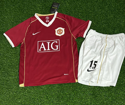 Nemanja Vidic Manchester United Kids 2006/07 Red Kit Football Jersey