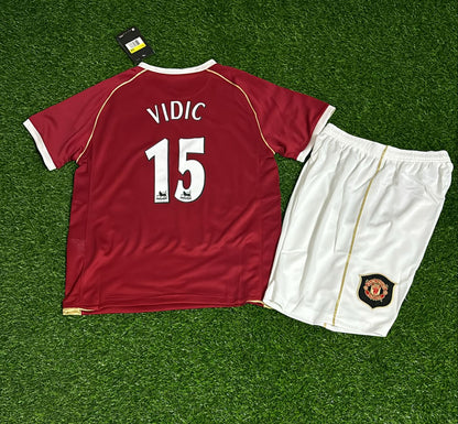 Nemanja Vidic Manchester United Kids 2006/07 Red Kit Football Jersey