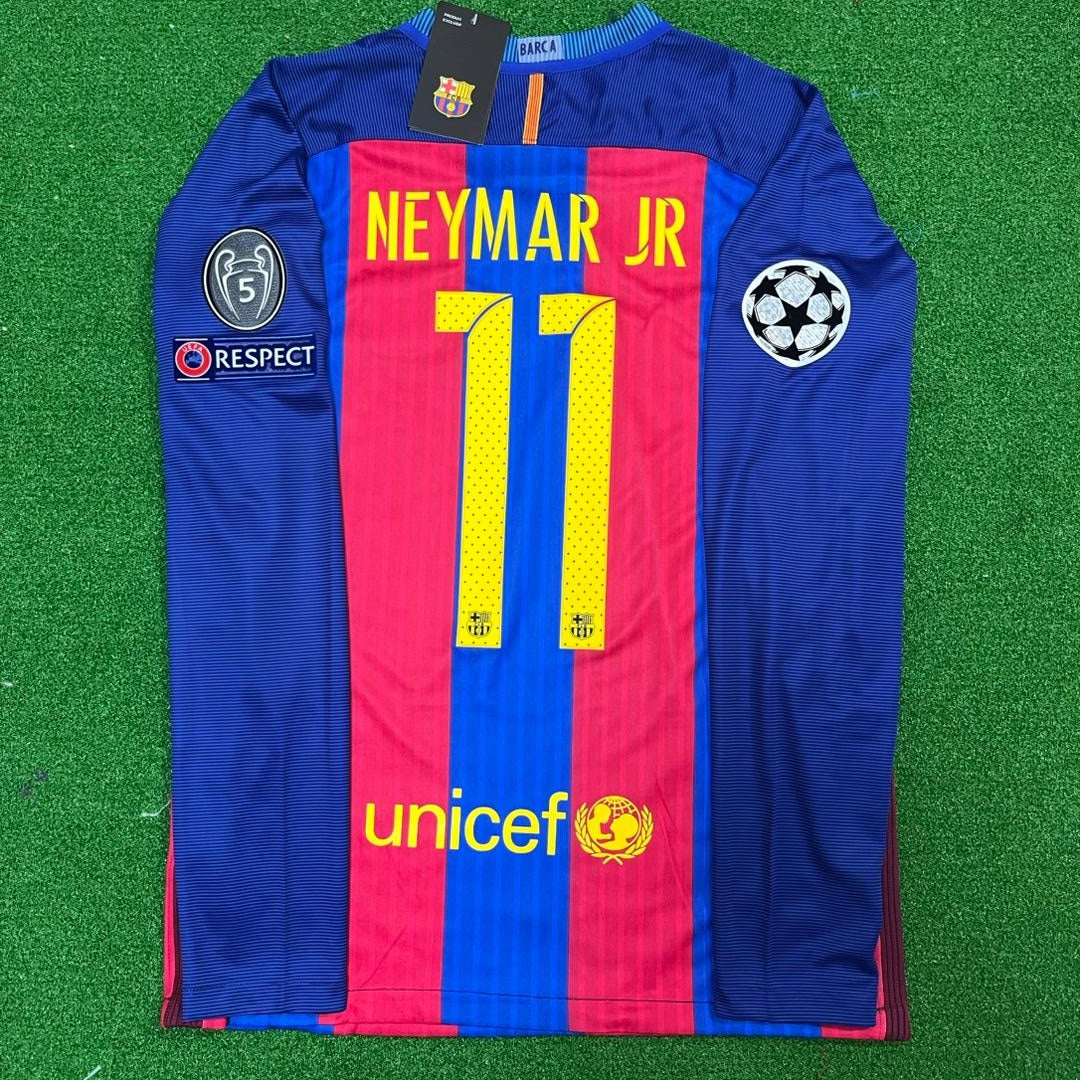 Barcelona Neymar JR 2016 Retro Football Jersey